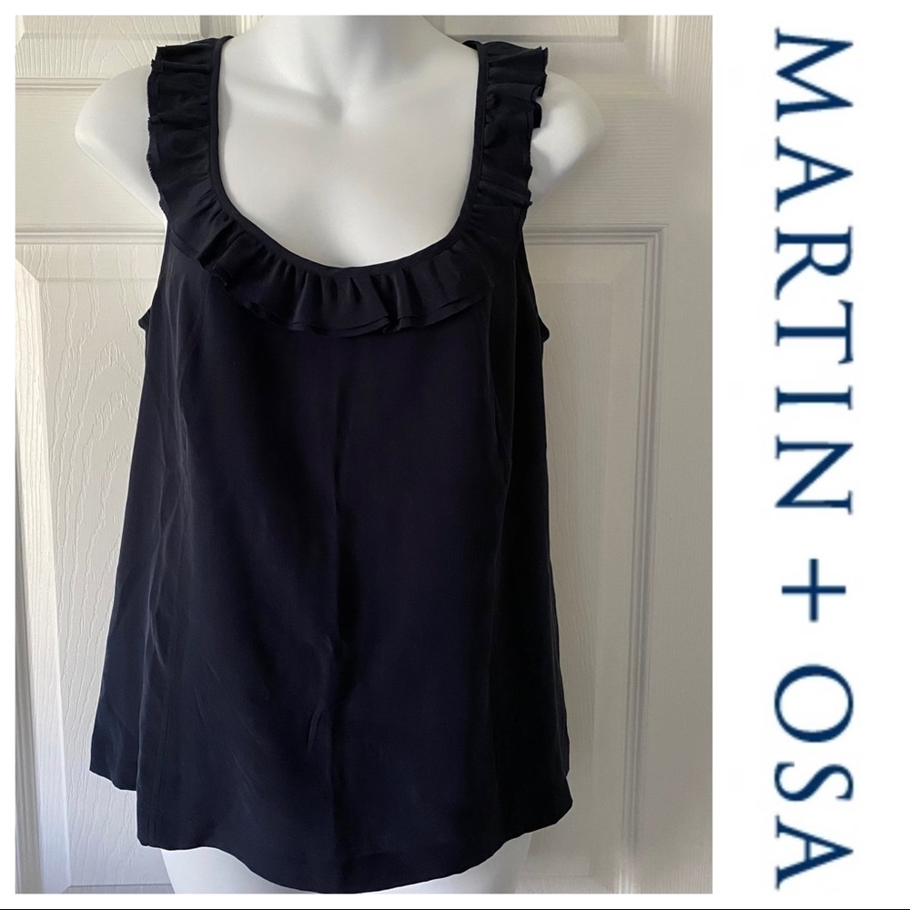 Navy Silk Martin + OSA Sleeveless Top, 2